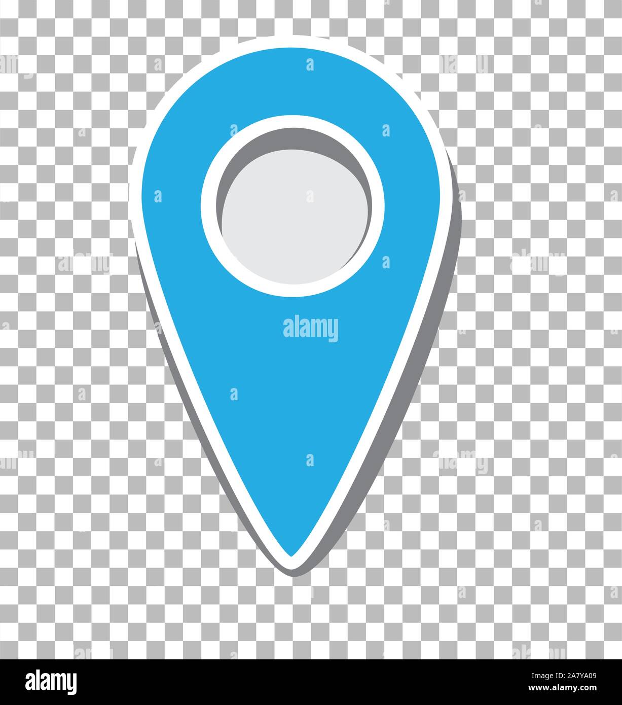 Marcatore icona del puntatore su sfondo bianco in stile appartamento. Mappa point icona per il vostro web site design, logo, app, UI. navigator simbolo. Il PIN firma. Illustrazione Vettoriale