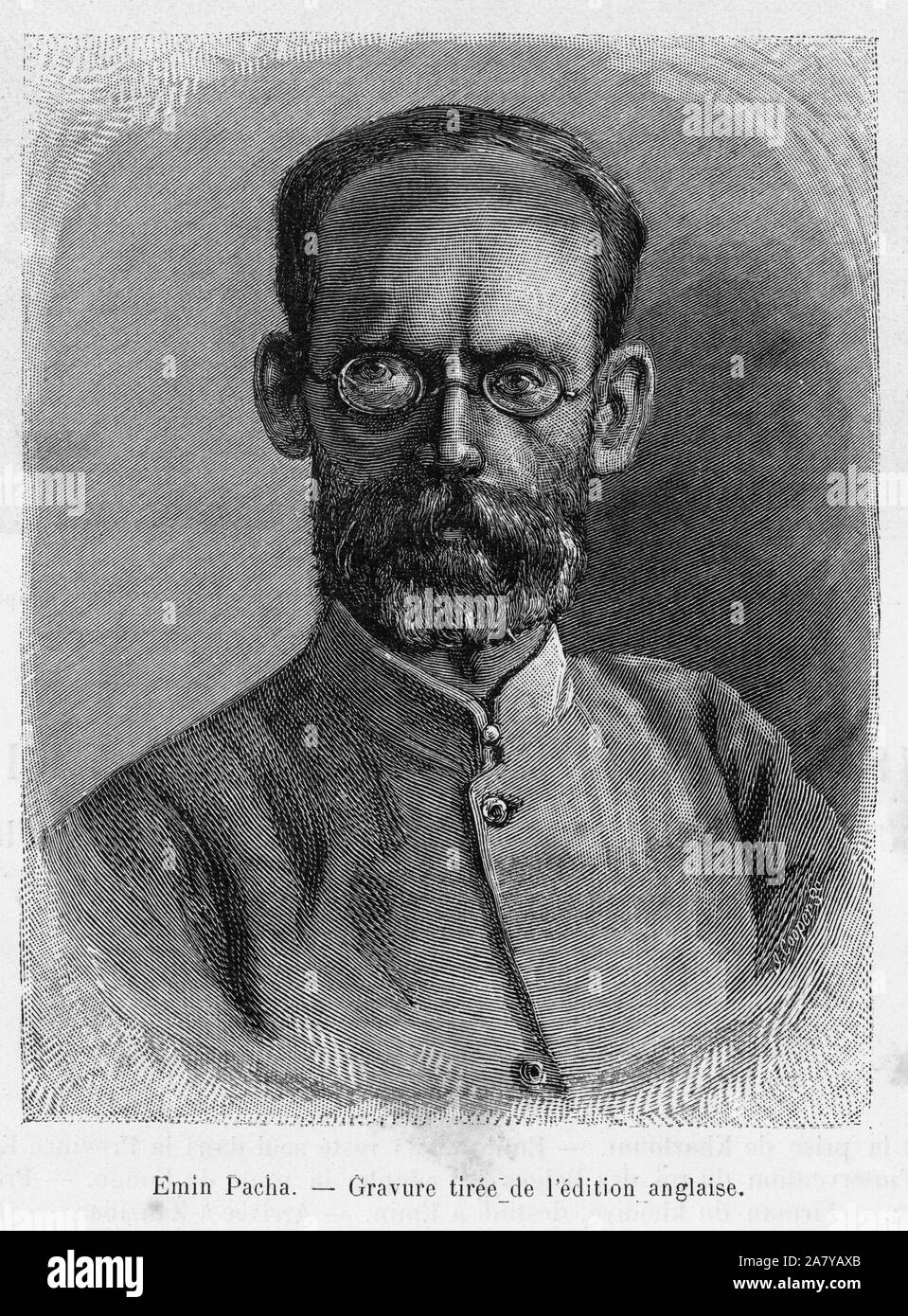 Ritratto d'Emin Pacha ( ne Isaak Eduard Schnitzer 1840-1892), medecin, naturaliste, explorateur et gouverneur de la provincia egyptienne d'Equatoria. G Foto Stock