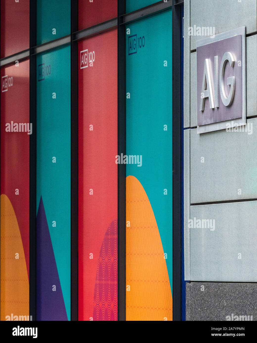 AIG Europe ha sede a 58 Fenchurch Street nel quartiere finanziario della città di Londra. Completato nel 2003, gli architetti Kohn Pedersen Fox Associates Foto Stock