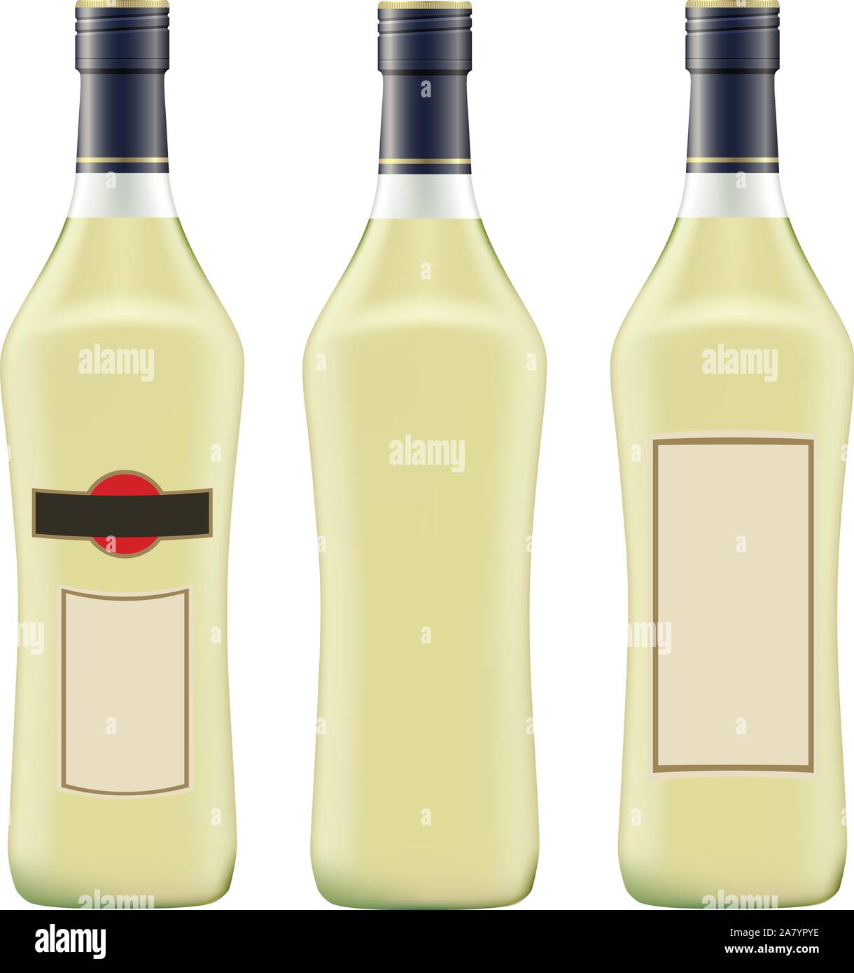 Bottiglia di vermut martini su sfondo bianco vettore Illustrazione Vettoriale