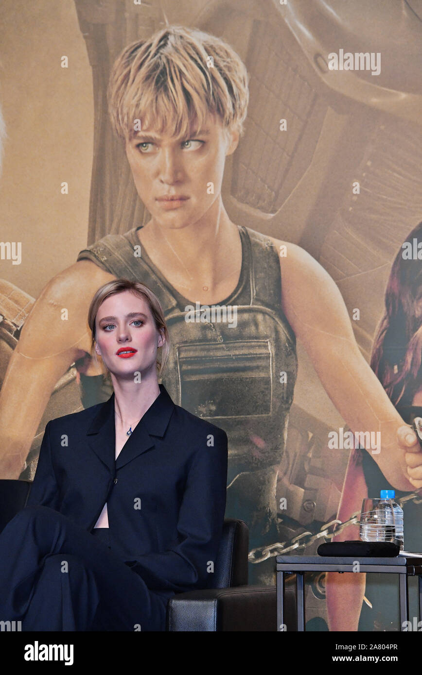 Tokyo, Giappone. 05 Nov, 2019. L'attrice Mackenzie Davis assiste la conferenza stampa per il film 'Terminator: Dark destino" a Tokyo in Giappone su Martedì, 5 novembre 2019. 'Terminator: Dark destino' impostato 25 anni dopo gli eventi di 'Terminator 2', la ripresa ha avuto luogo da giugno a novembre 2018 in Ungheria, Spagna e Stati Uniti. James Cameron ritorno alla produzione e attrice Linda Hamilton giocare Sara Conner per la prima volta in 28 anni. Questo film aprire il 8 novembre in Giappone. Foto di MORI Keizo/UPI Credito: UPI/Alamy Live News Foto Stock