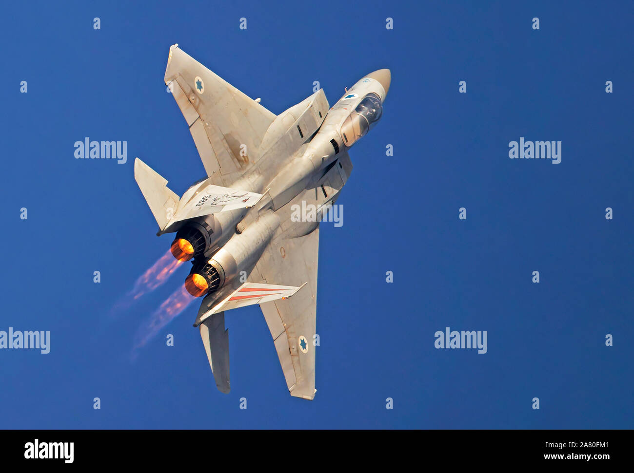 Forza Aerea israeliana (IAF) F-15C (Baz) Fighter jet in volo Foto Stock