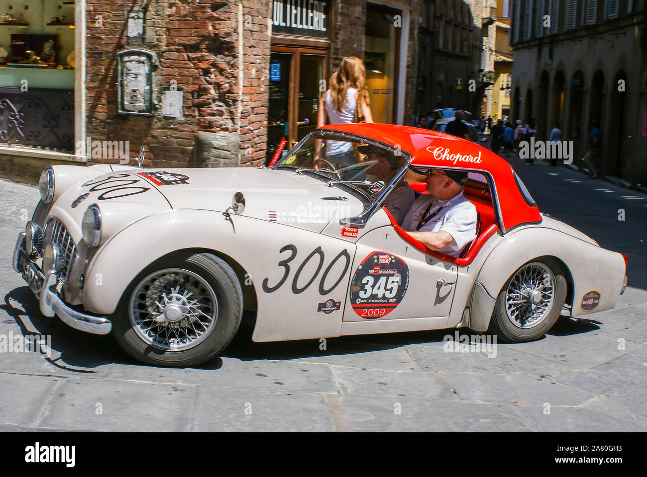 Mille Miglia 2009 - Arrivo a Siena, la storica corsa su strada Foto Stock