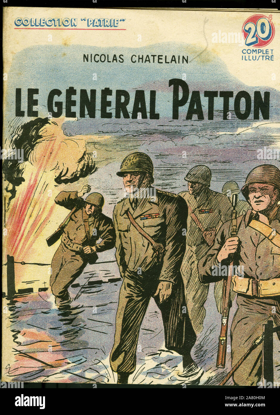 Couverture d'onu illustre pour la jeunesse ' Le General George Smith Patton (1885-1945)' de Nicolas Chatelain, edizioni Rouff, raccolta Patrie numer Foto Stock