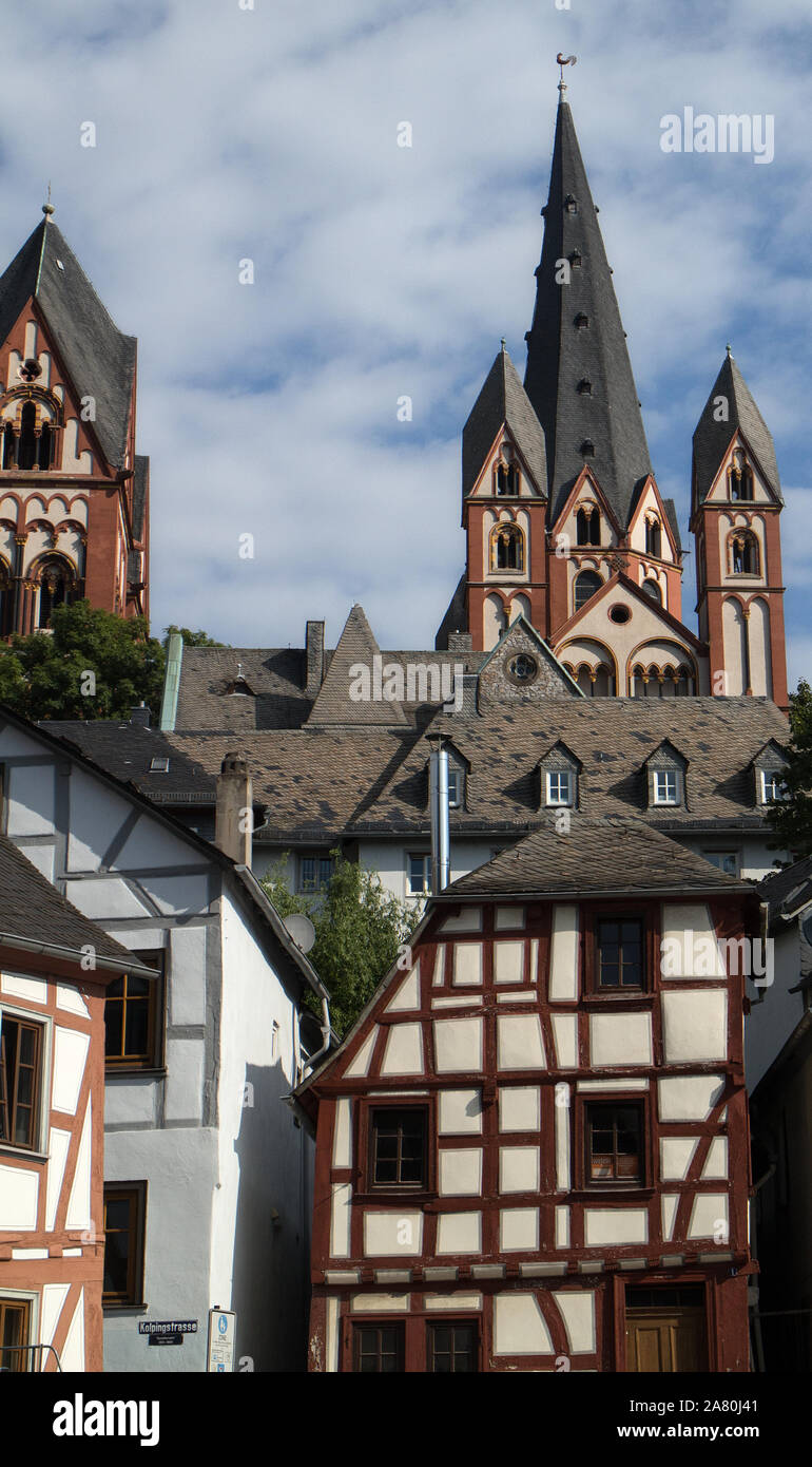 Tipiche case a graticcio in Limburg an der Lahn, Baviera, Germania Foto Stock