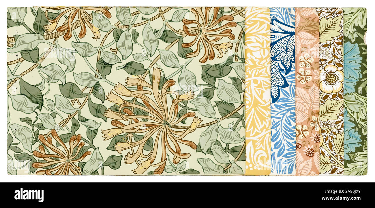 William Morris, Morris & Co. Il campionario dei disegni e dei modelli, xilografia stampa, 1887 Foto Stock