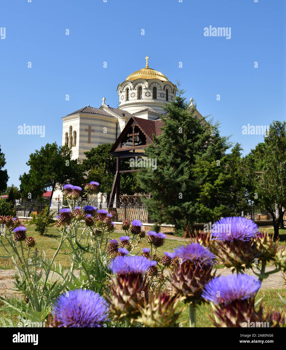 La Cattedrale di Vladimir nella chiesa ortodossa di Chersonesos, Crimea Foto Stock