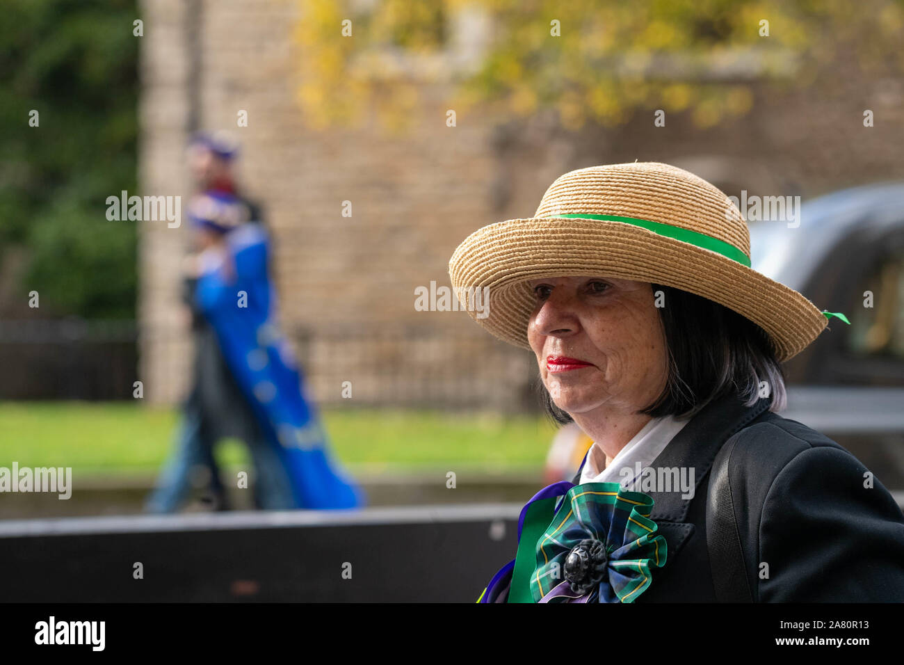 Londra REGNO UNITO 5 Nov.2019 donne contro la pensione statale di disuguaglianza (WASPI) dimostrazione al di fuori della sede del parlamento di Londra UK, protestando contro i cambiamenti nelle donne il membro dell' età pensionabile. Credito DavidsonAlamy Ian Live News Foto Stock