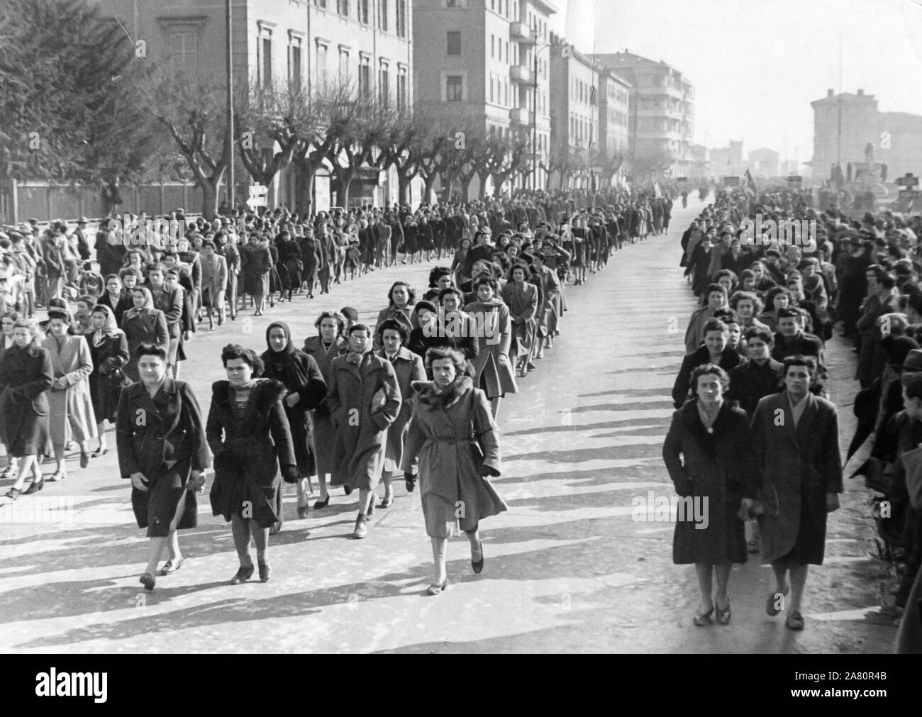 Commemorazione della strage degli assemblati nelle fonderie di Modena il 9 gennaio 1950 Foto Stock