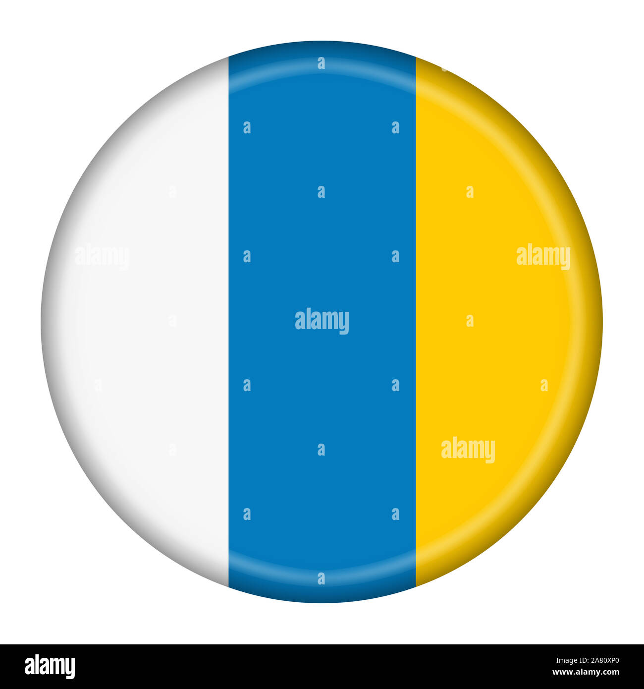 A Isole Canarie pulsante bianco di bandiera blu tricolore giallo Foto Stock
