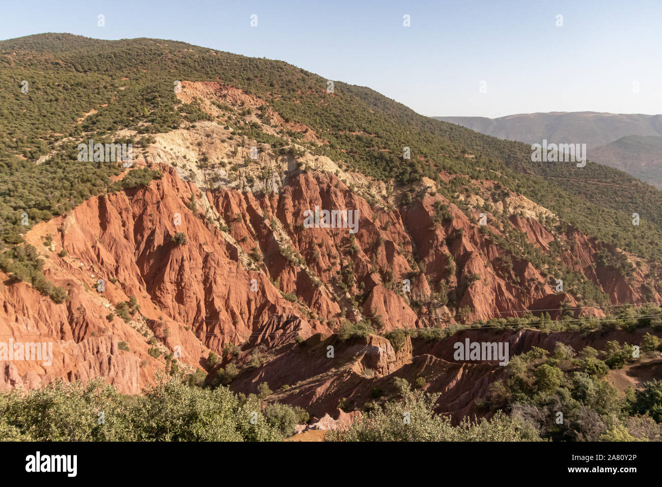 Paesaggio di montagna in Tizi ait Barka, Marocco. Foto Stock