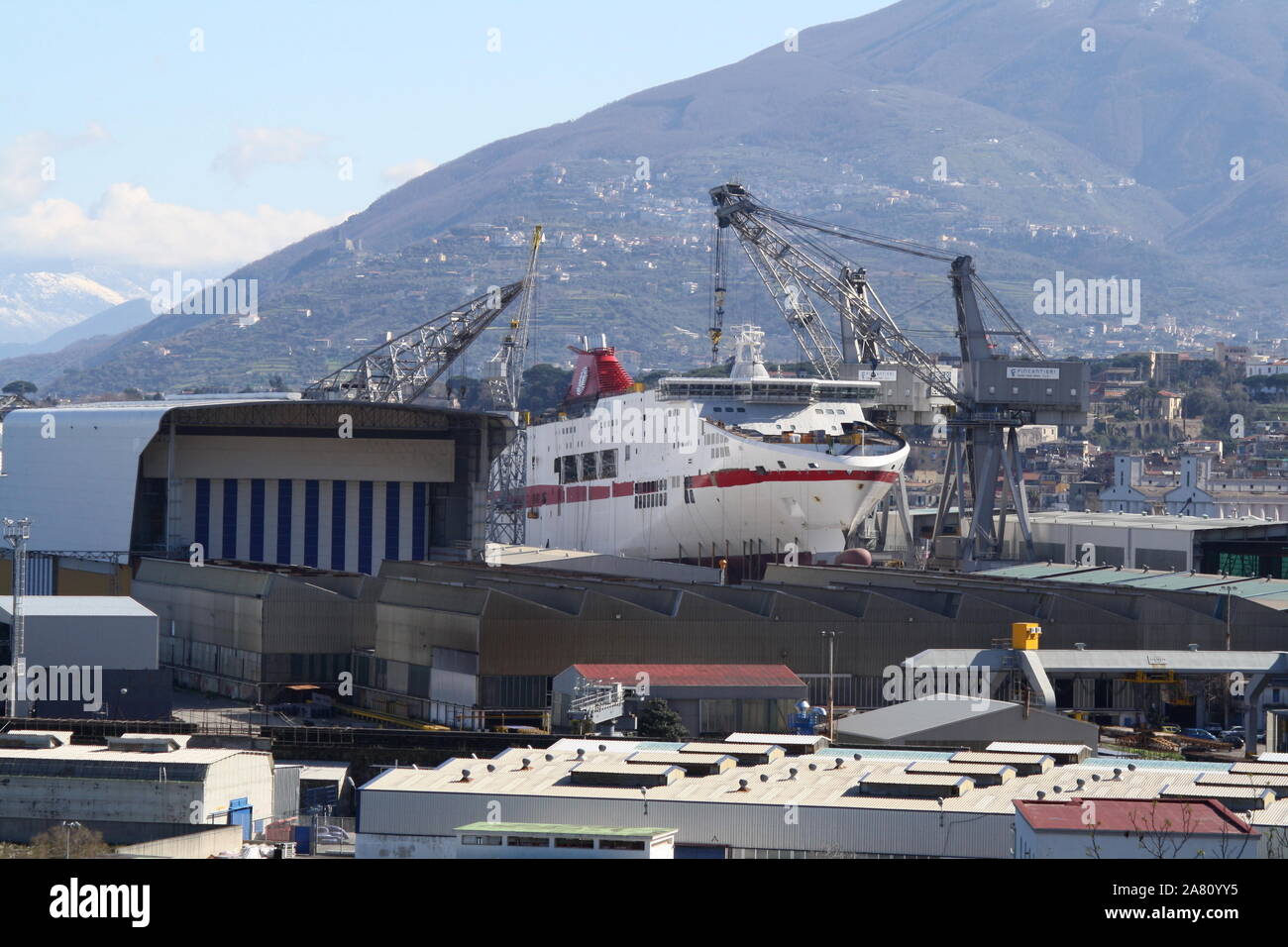 Cantiere navale per navi da crociera Foto Stock