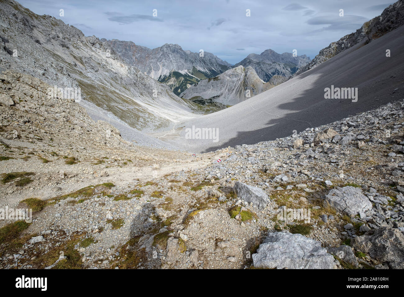 Vista dalla Tajatoerl, Ehrwald, Austria Foto Stock