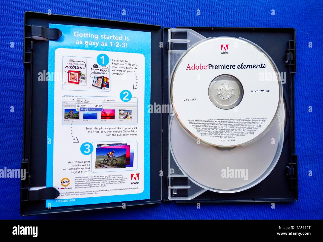 Adobe Photoshop Elements 3.0 e Premiere Elements immagine digitale e il software di gestione video per Windows XP Foto Stock