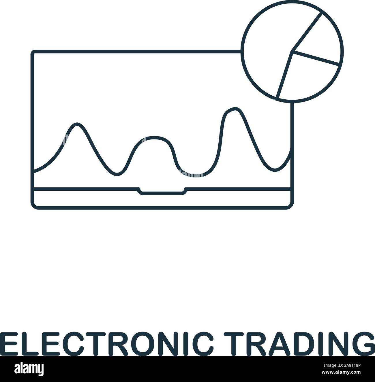 Il commercio elettronico icona di stile di contorno. Sottile linea creativa di trading elettronico icona per logo, graphic design e molto di più Illustrazione Vettoriale
