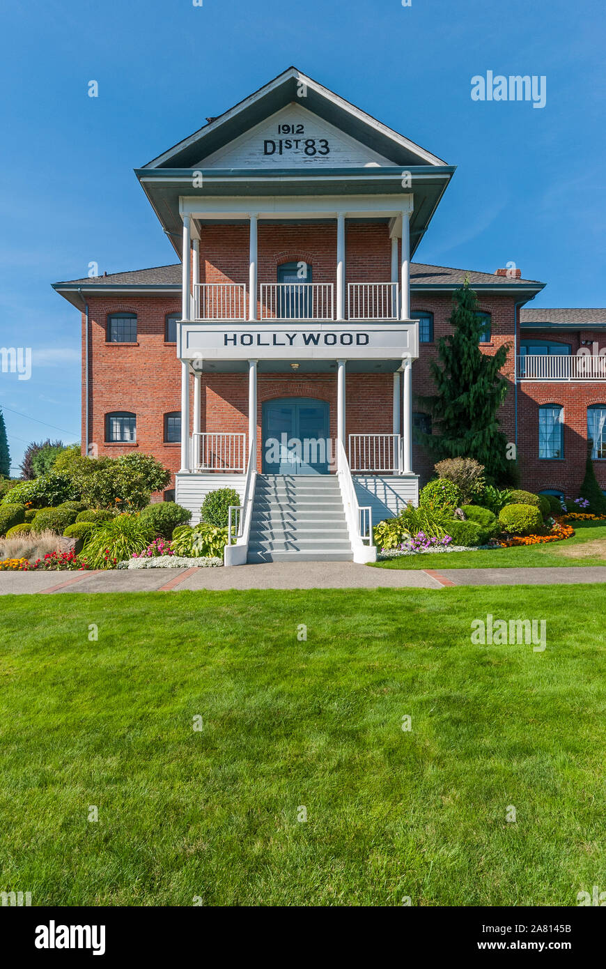 Il quartiere di Hollywood School House, utilizzato come un luogo di nozze in Woodinville, Washington. Foto Stock