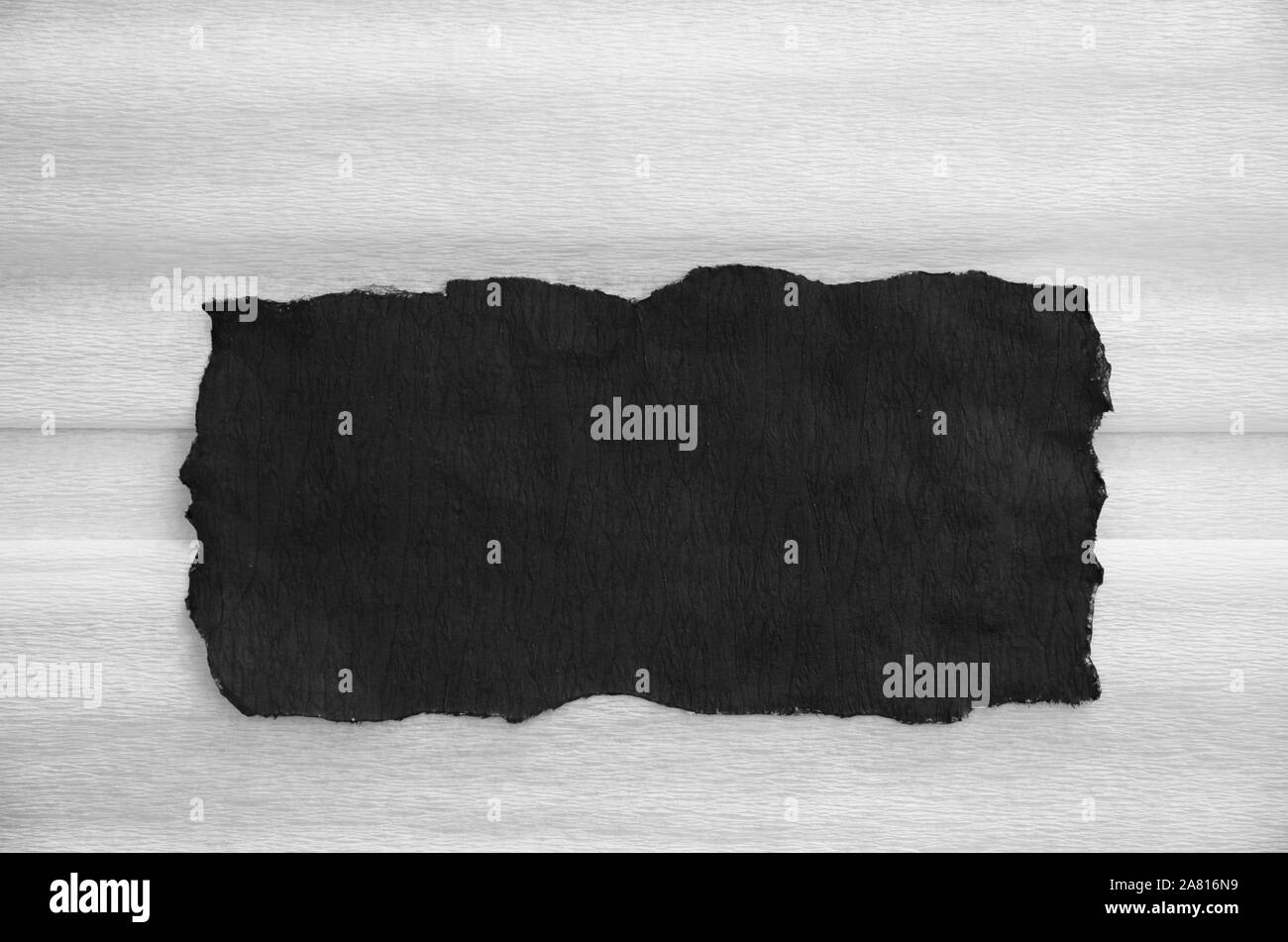 Carta nera blank board e sfondo bianco Foto Stock
