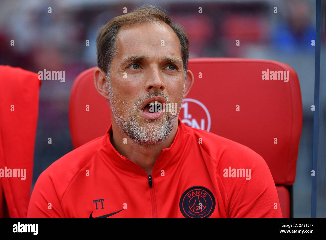Norimberga, Deutschland. 6 Nov, 2019. Thomas Tuchel apparentemente candidato desiderato per Kovac nachfolge. Archivio fotografico: Thomas TUCHEL (pullman PSG), immagine singola, un unico taglio motif, Ritratto, Ritratto, Ritratto. 1.FC Nuremberg-Paris Saint Germain (PSG) 1-1, a 20.07.2019 Max Morlock Stadion Nuernberg, amichevole, DFL REGOLAMENTI VIETANO QUALSIASI USO DI FOTOGRAFIE come sequenze di immagini e/o quasi-VIDEO. € | Utilizzo di credito in tutto il mondo: dpa/Alamy Live News Foto Stock