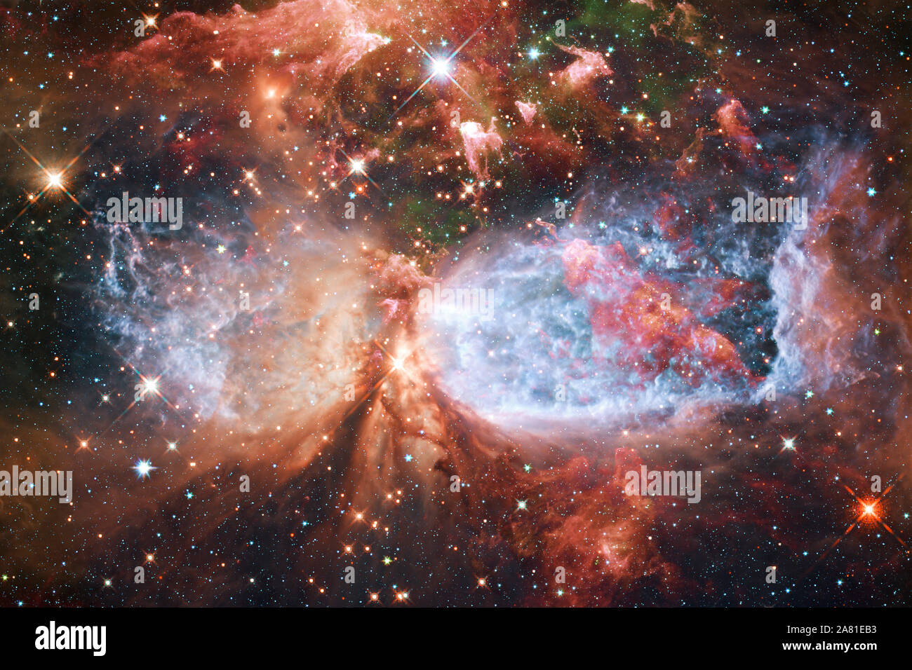 Nebula una nube interstellare di stelle polvere. Spazio profondo dell'immagine. Gli elementi di questa immagine fornita dalla NASA Foto Stock