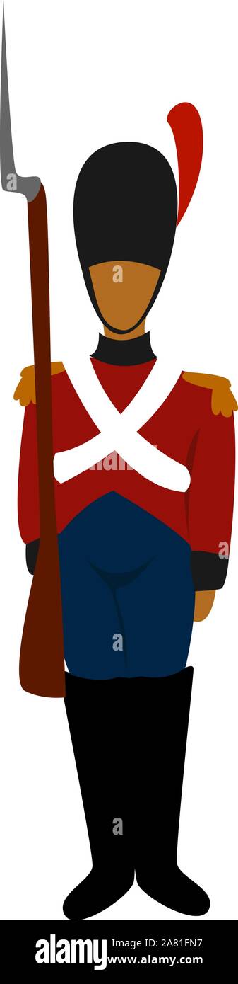 Soldato di stagno, illustrazione vettore su sfondo bianco. Illustrazione Vettoriale