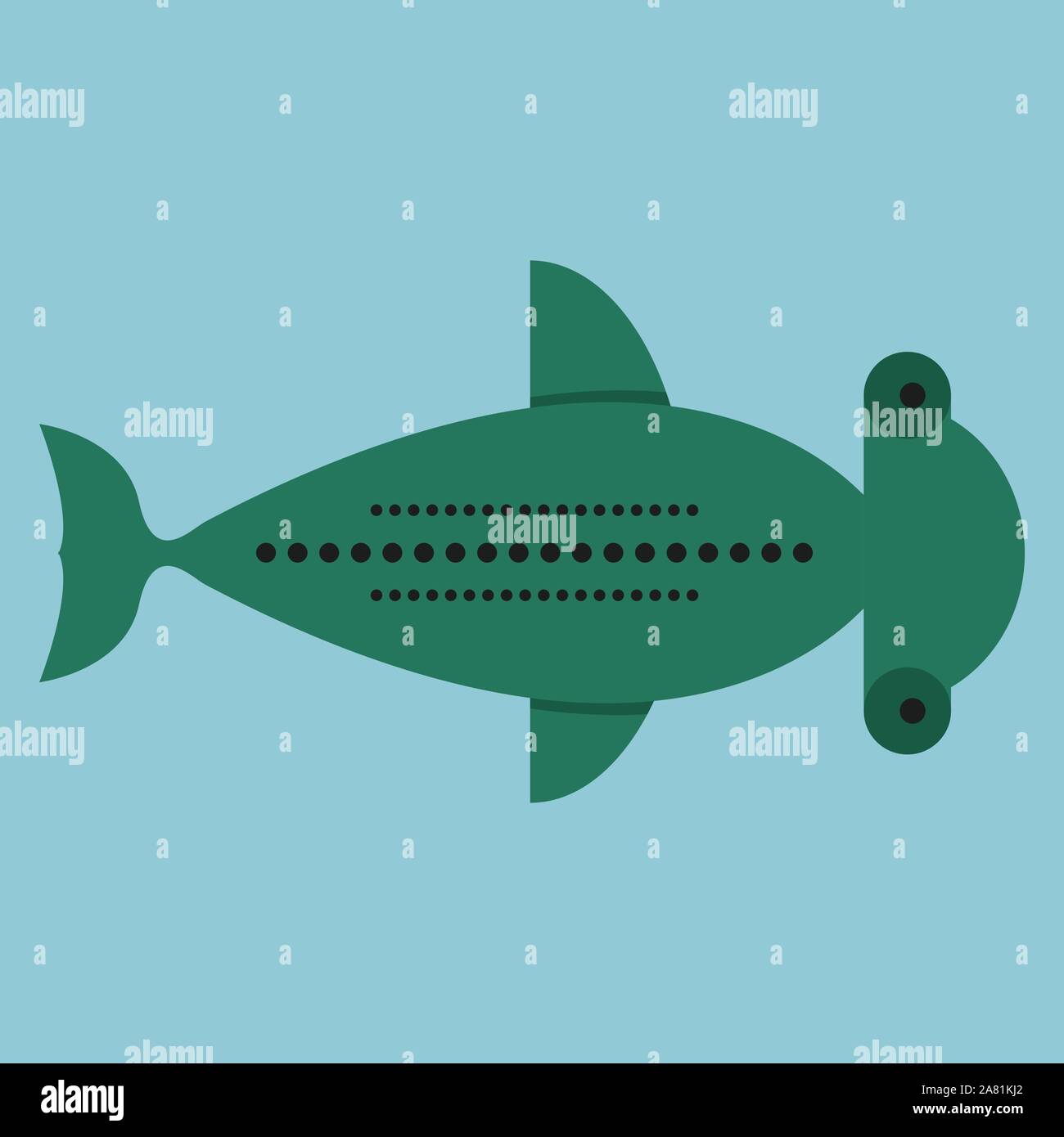 Pesce martello, illustrazione vettore su sfondo bianco. Illustrazione Vettoriale