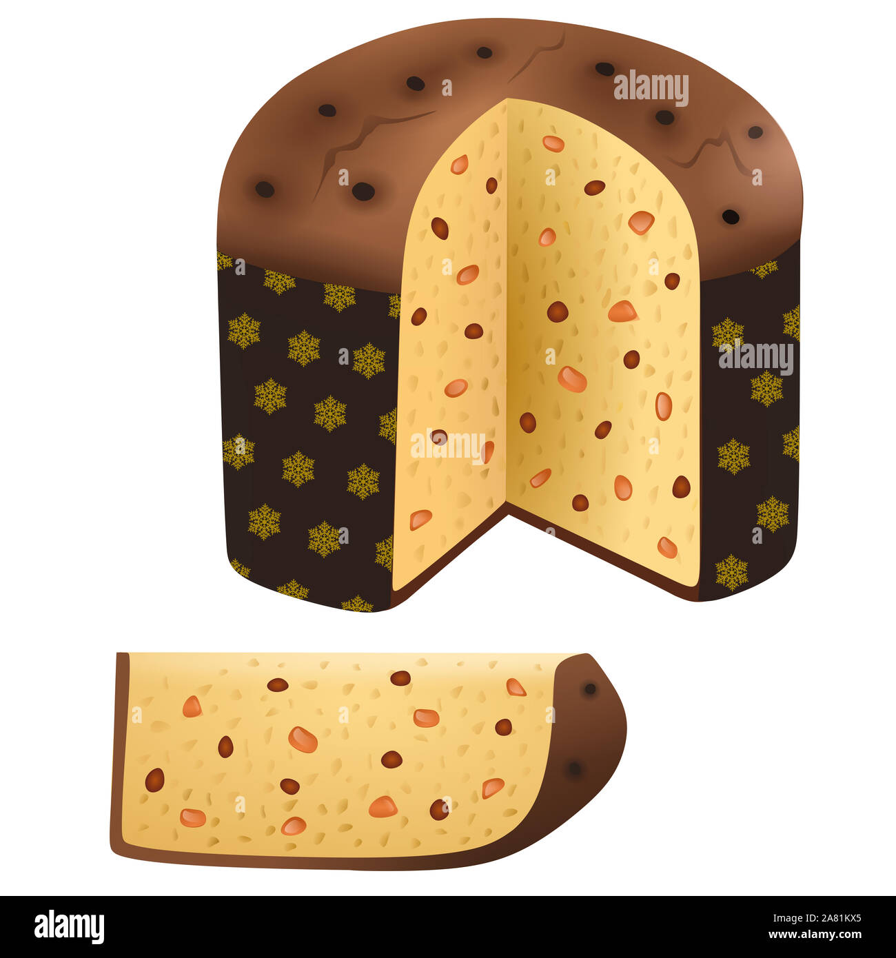 Italiano tradizionale torta di Natale il panettone illustrazione Foto Stock