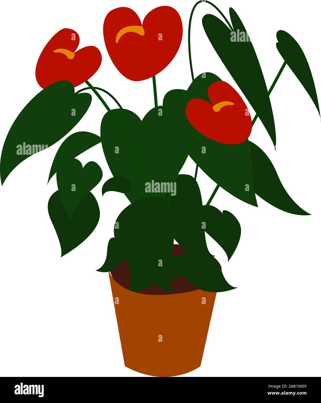 Fiore al coperto, illustrazione vettore su sfondo bianco. Illustrazione Vettoriale