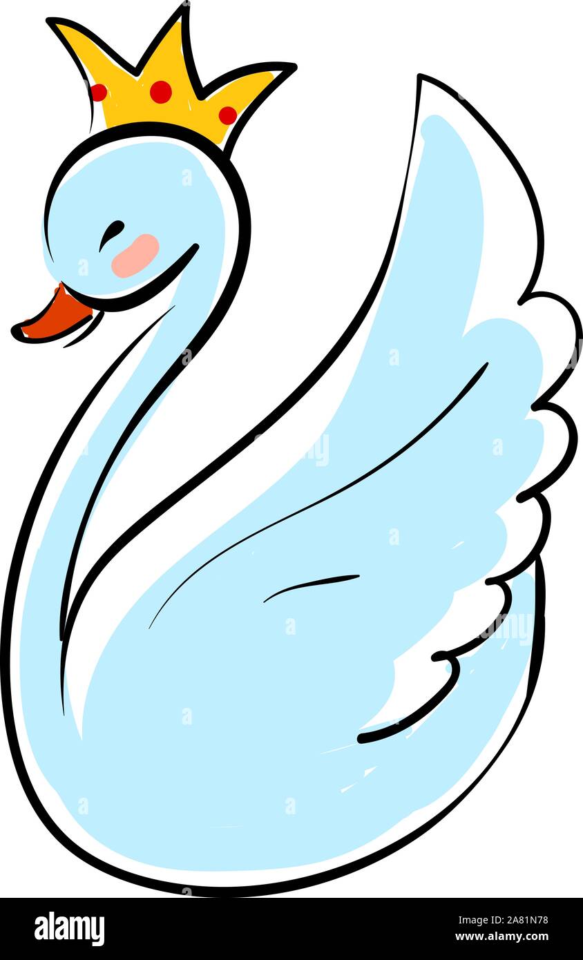 La principessa cigno, illustrazione, vettore su sfondo bianco. Illustrazione Vettoriale