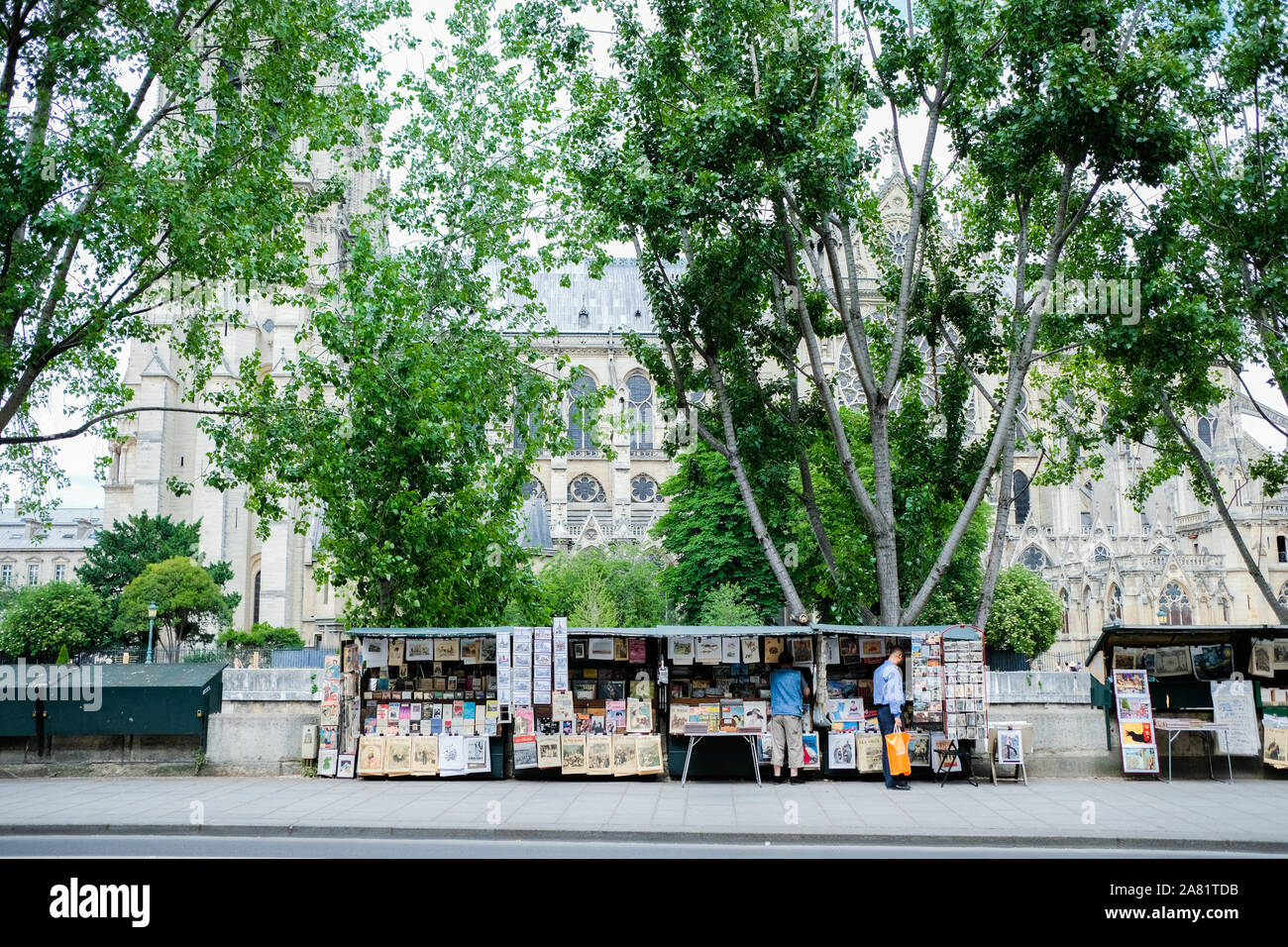 Bouquinistes sur les quais de Seine, Parigi Foto Stock