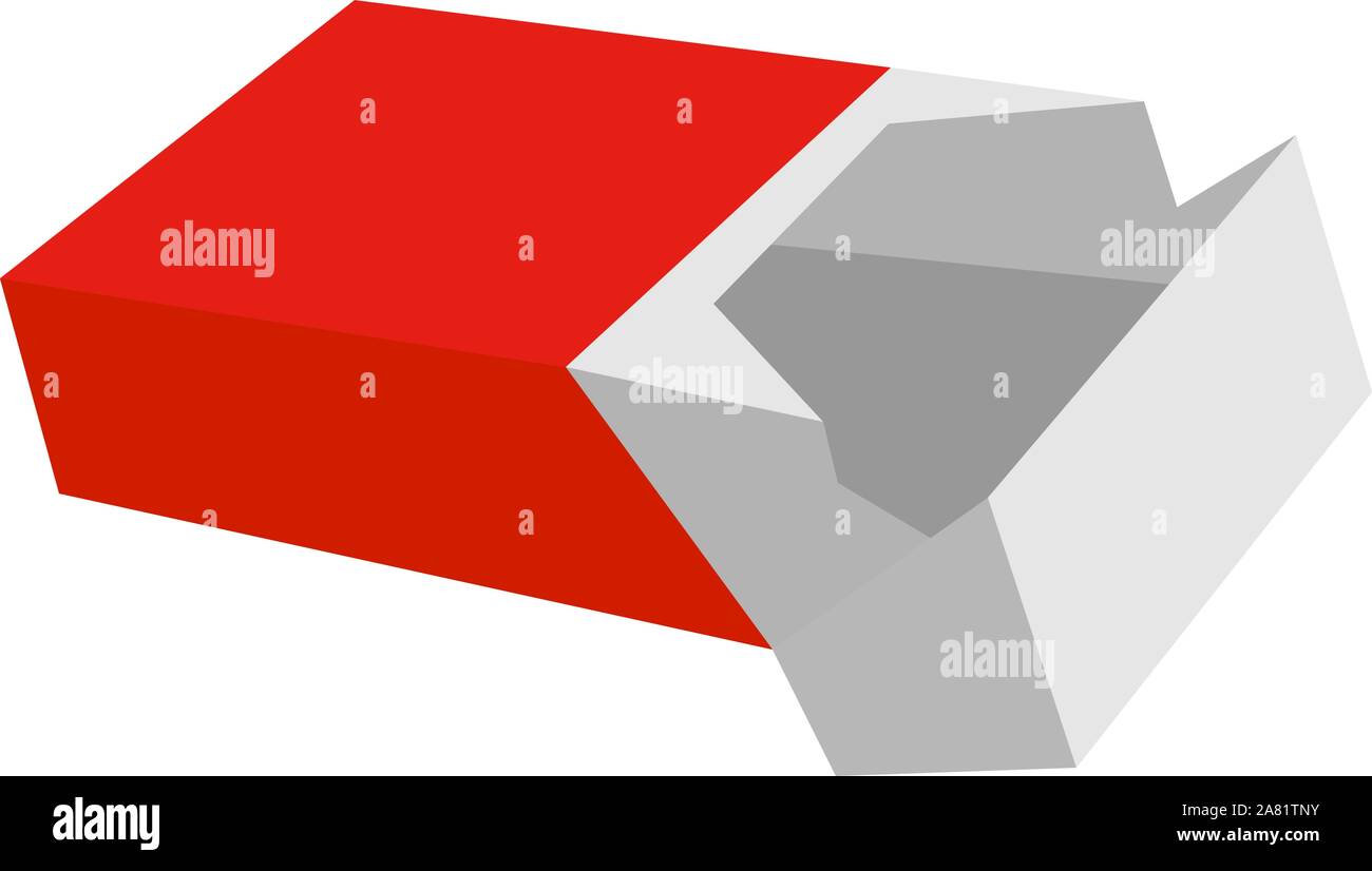 Vuota la casella di sigaretta, illustrazione vettore su sfondo bianco. Illustrazione Vettoriale