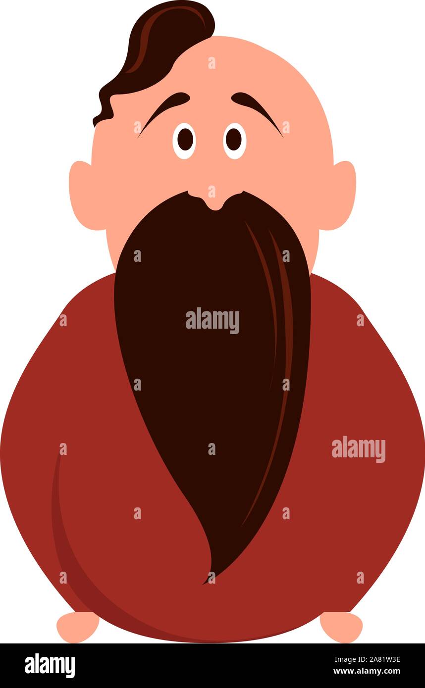 Uomo con barba, illustrazione, vettore su sfondo bianco. Illustrazione Vettoriale