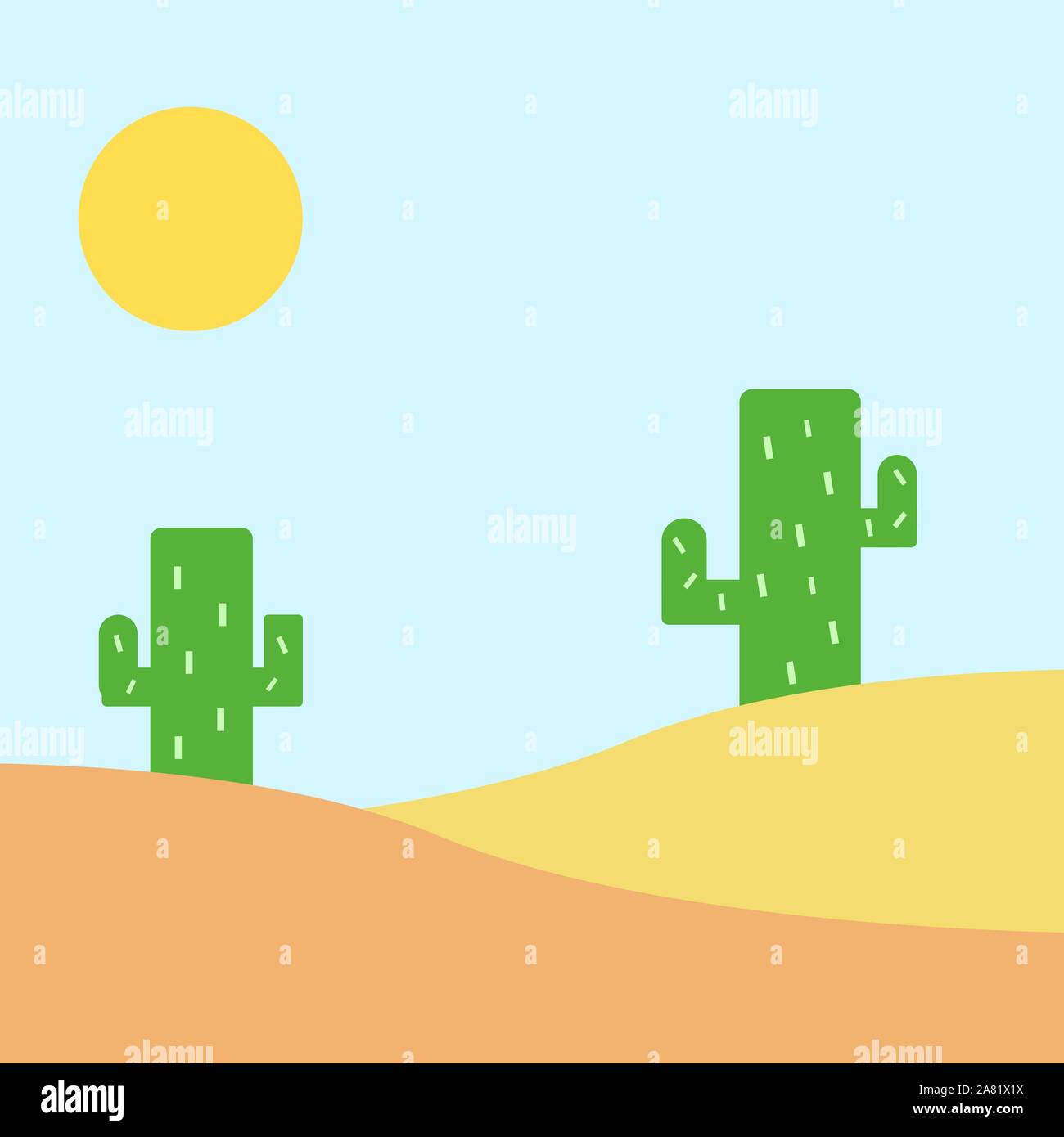 Deserto, illustrazione, vettore su sfondo bianco. Illustrazione Vettoriale