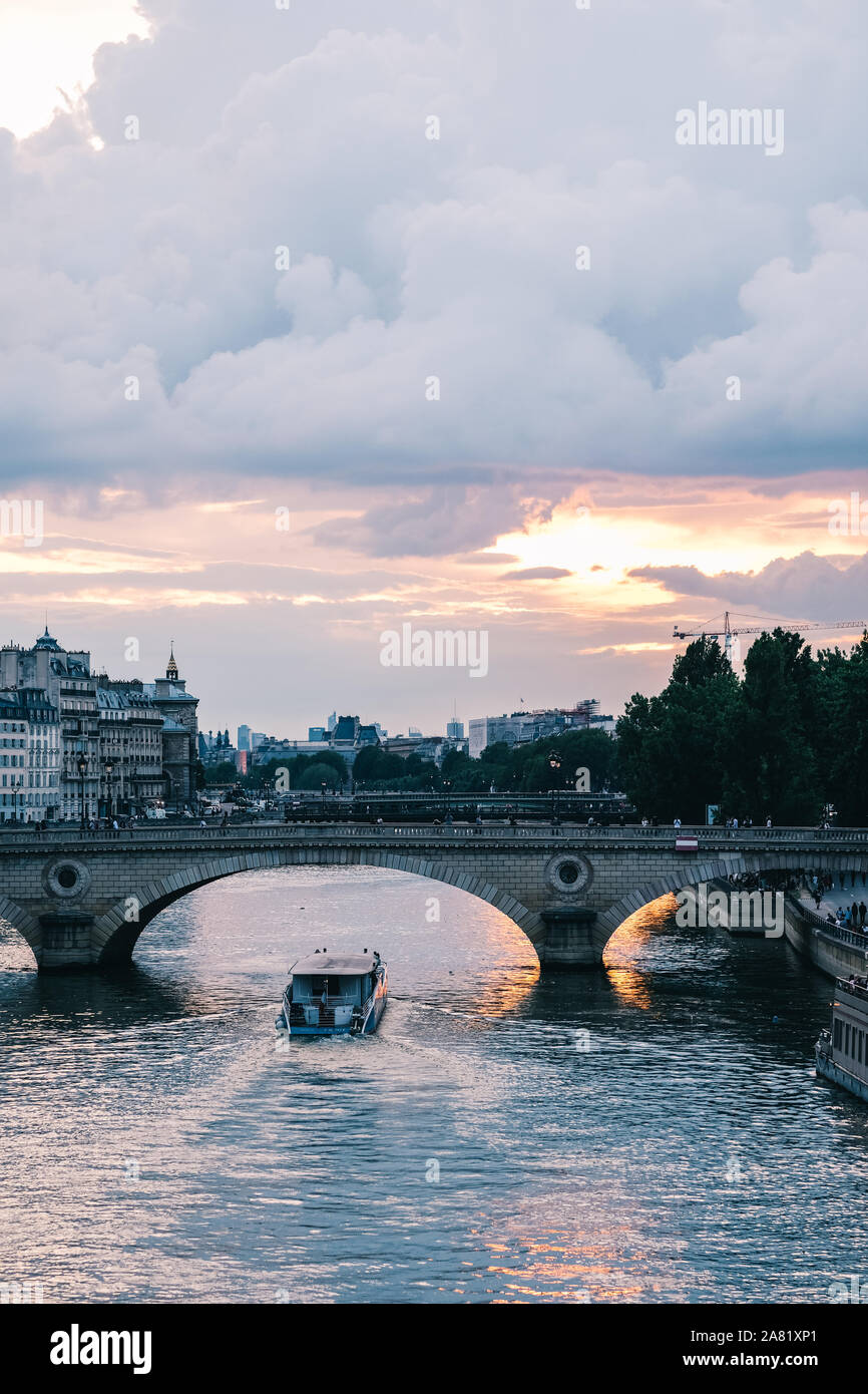 Vista sul Fiume Senna, Parigi Foto Stock