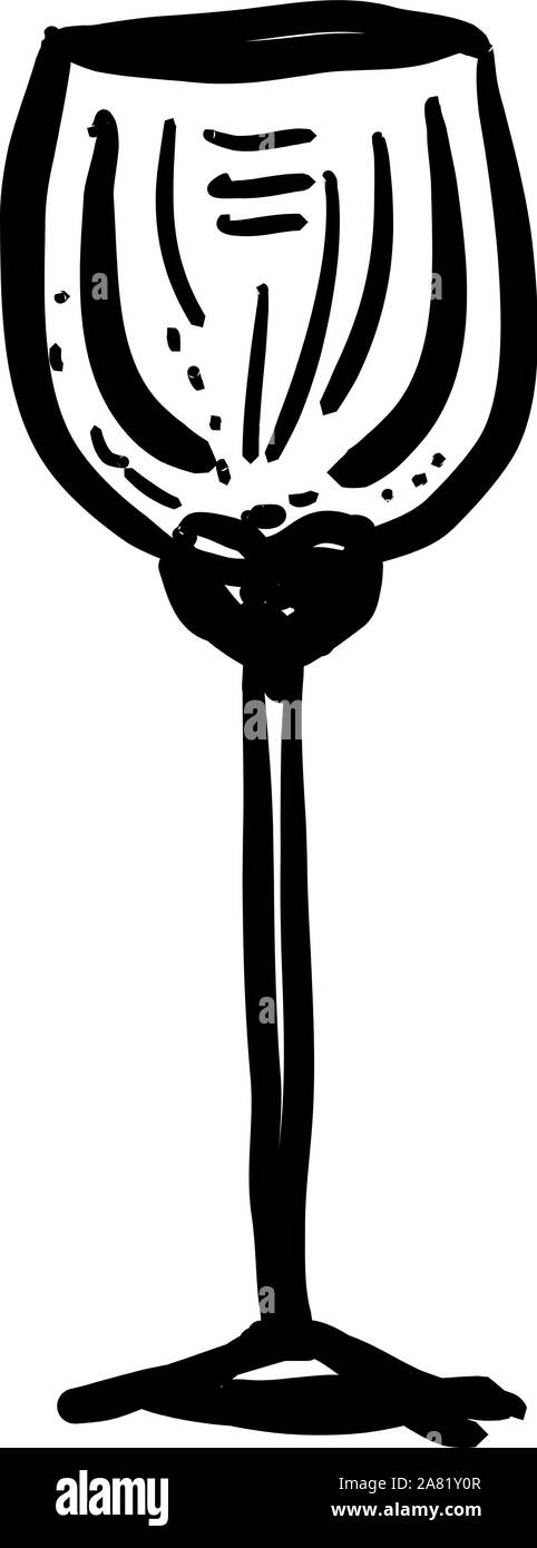 Bicchiere vuoto, illustrazione vettore su sfondo bianco. Illustrazione Vettoriale