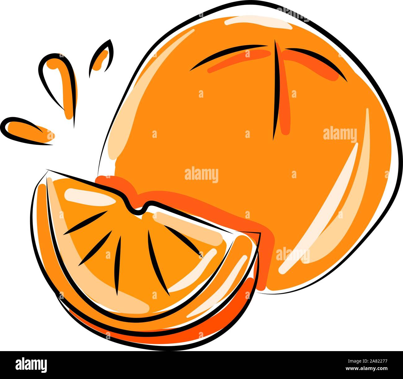 Piccola frutta di arancia, illustrazione vettore su sfondo bianco. Illustrazione Vettoriale