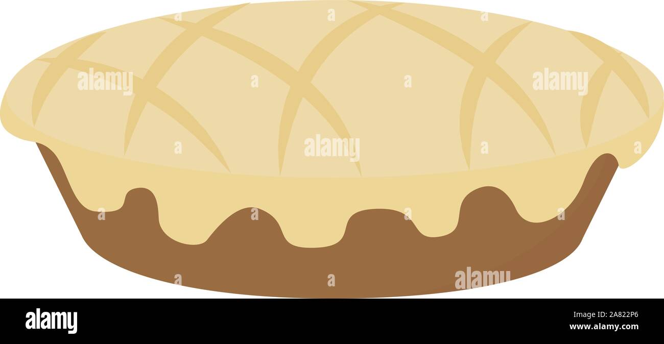 La torta di mele, illustrazione vettore su sfondo bianco. Illustrazione Vettoriale