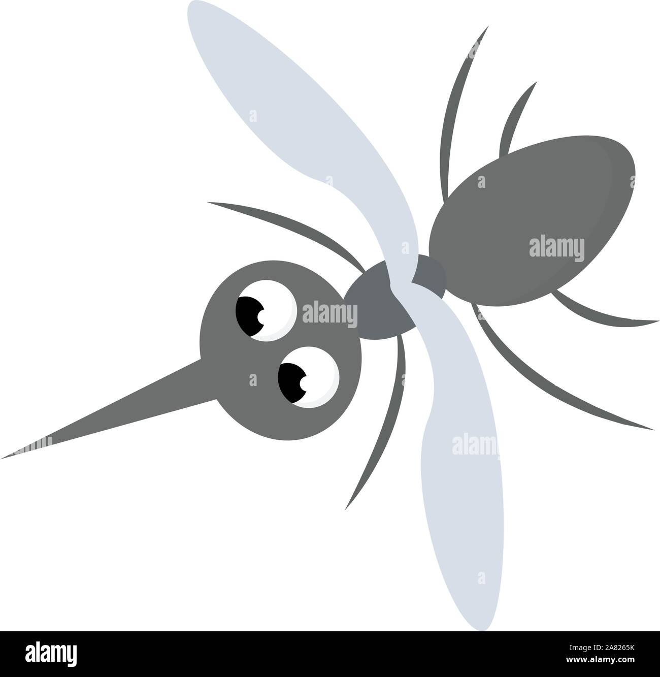 Zanzara, illustrazione, vettore su sfondo bianco. Illustrazione Vettoriale