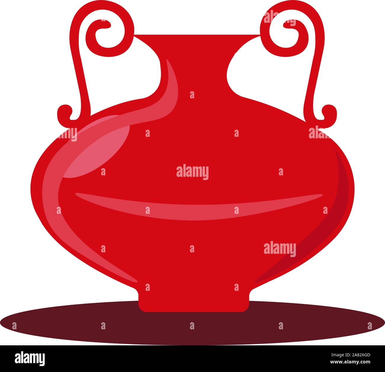 Vaso rosso, illustrazione vettore su sfondo bianco. Illustrazione Vettoriale