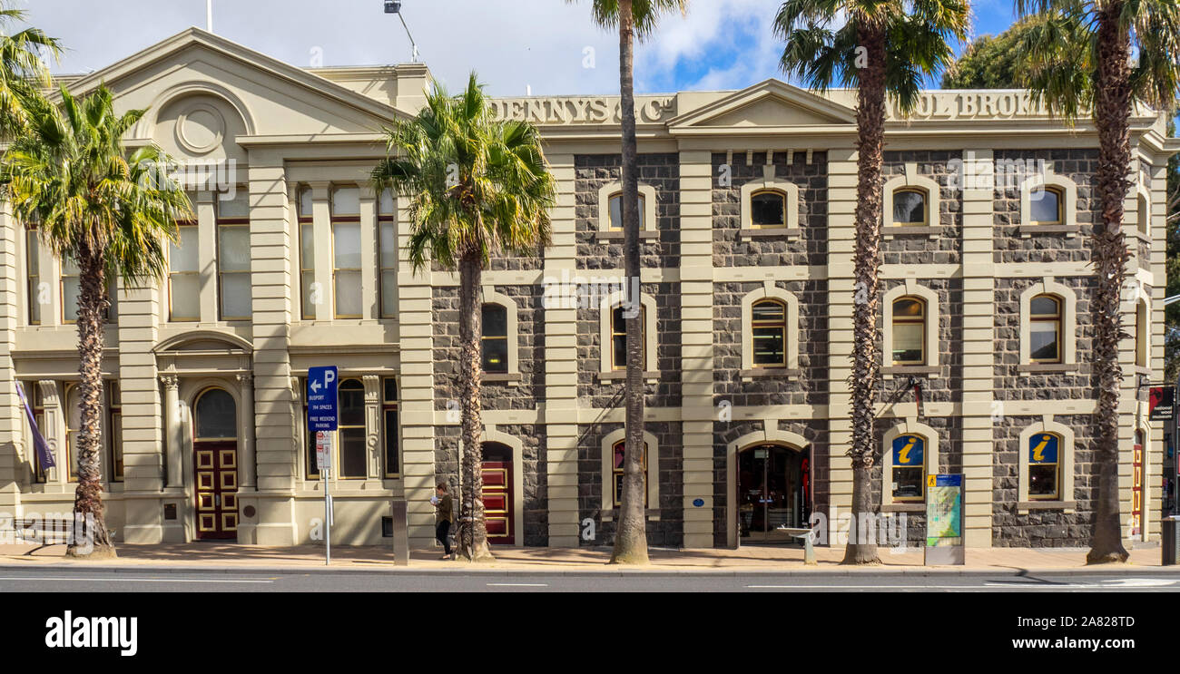 Edificio Bluestone Lascelles Ltd Woolstore convertito in National Wool Museum Moorabool St Geelong Victoria Australia. Foto Stock