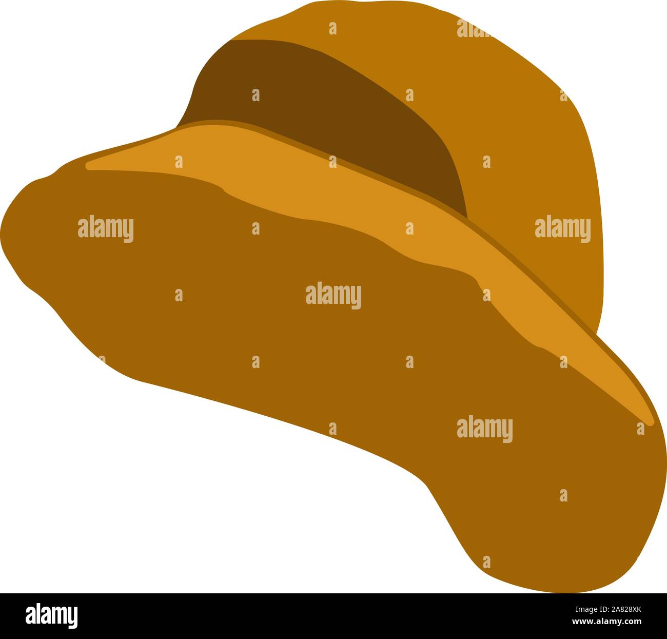 Cappello giallo, illustrazione vettore su sfondo bianco. Illustrazione Vettoriale