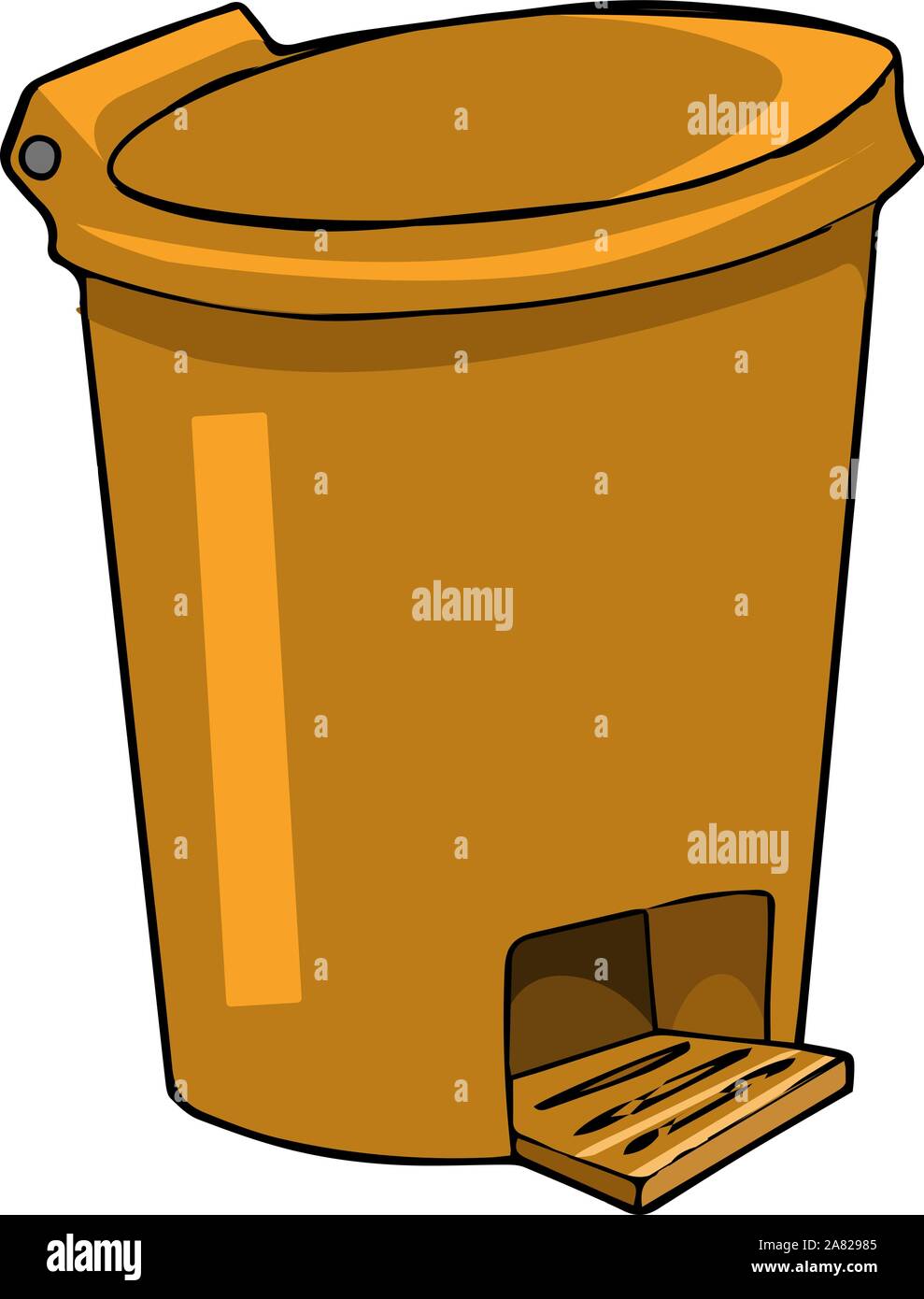 Un bidone di plastica di colore arancione, illustrazione vettore su sfondo bianco. Illustrazione Vettoriale Un bidone di plastica di colore arancione, illustrazione vettore su sfondo bianco. Illustrazione Vettoriale