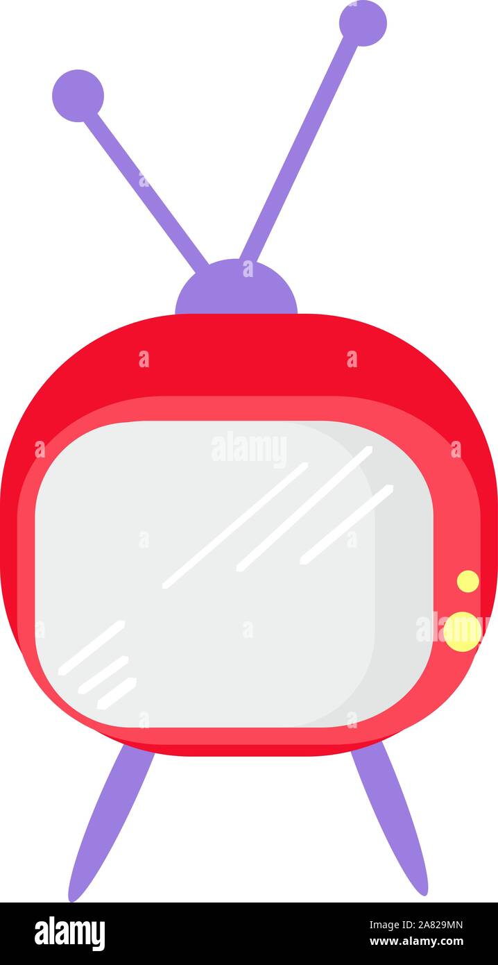 Vecchia TV, illustrazione vettore su sfondo bianco. Illustrazione Vettoriale