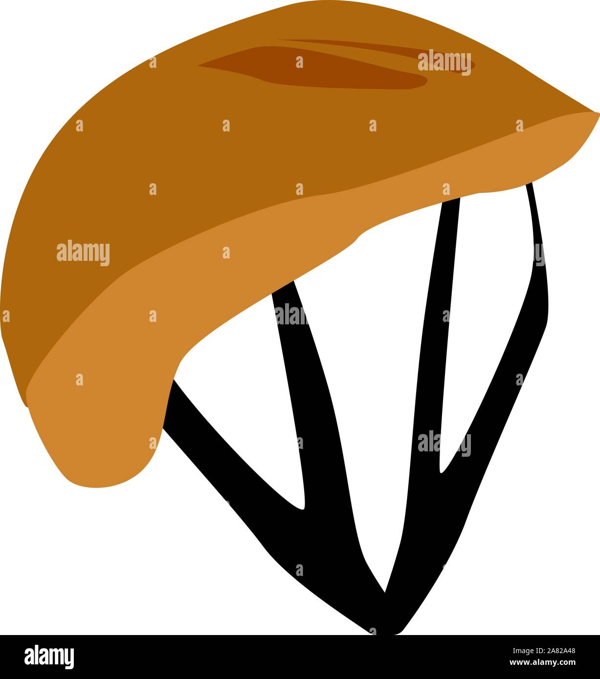 Casco giallo, illustrazione vettore su sfondo bianco. Illustrazione Vettoriale