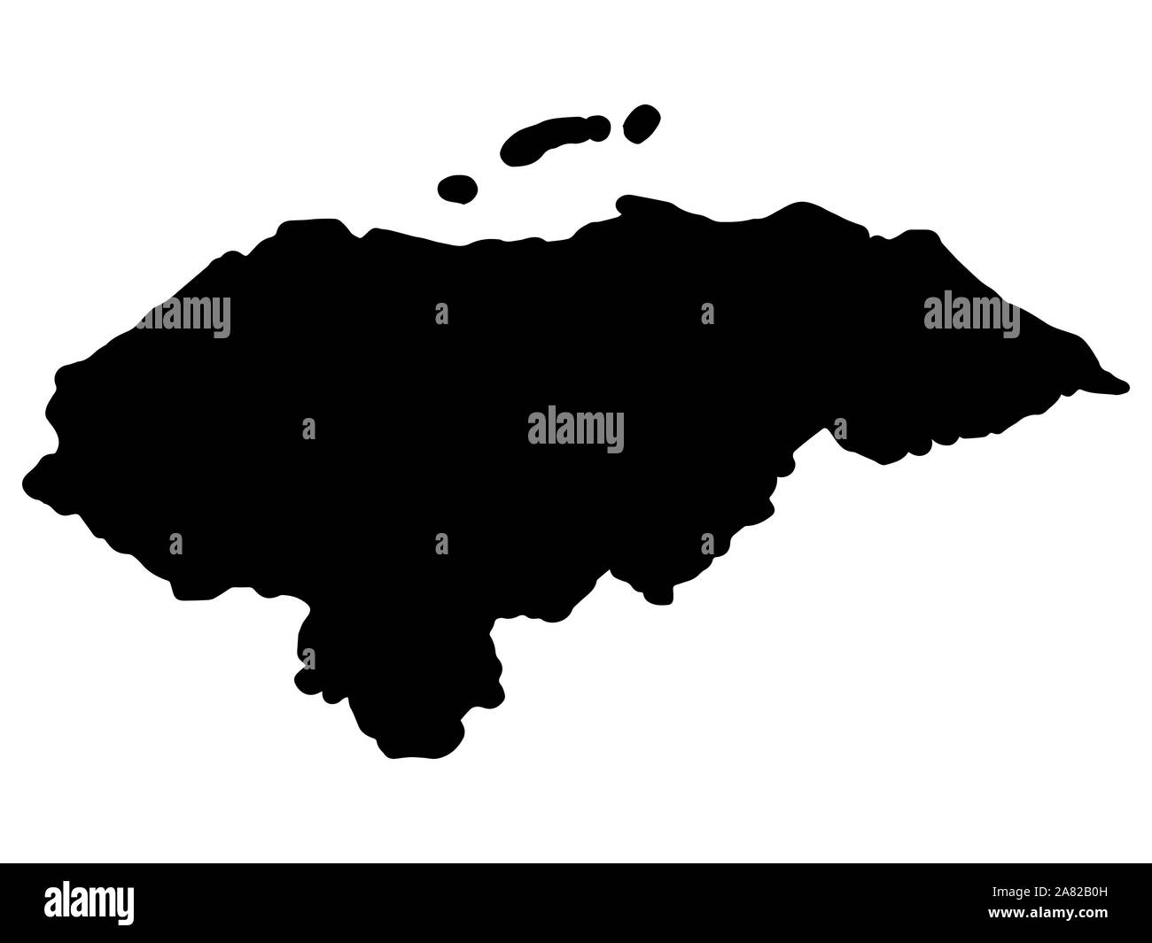 Mappa Honduras, silhouette illustrazione vettoriale EPS 10. Illustrazione Vettoriale