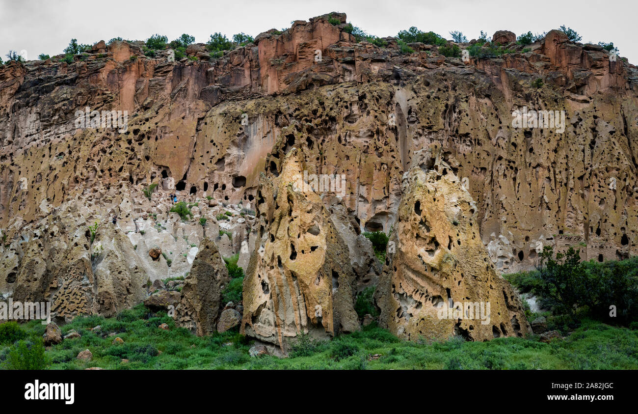 FRIJOLES CANYON Bandelier National Monument Los Alamos nel Nuovo Messico Foto Stock
