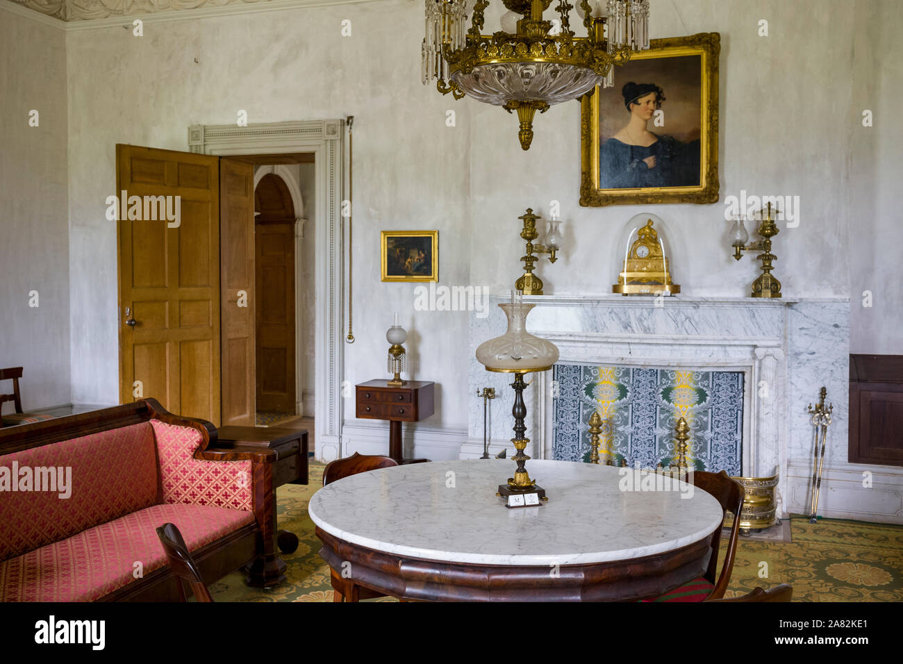 La stanza di seduta HYDE HALL (1817-1834) COOPERSTOWN NEW YORK STATI UNITI D'AMERICA Foto Stock
