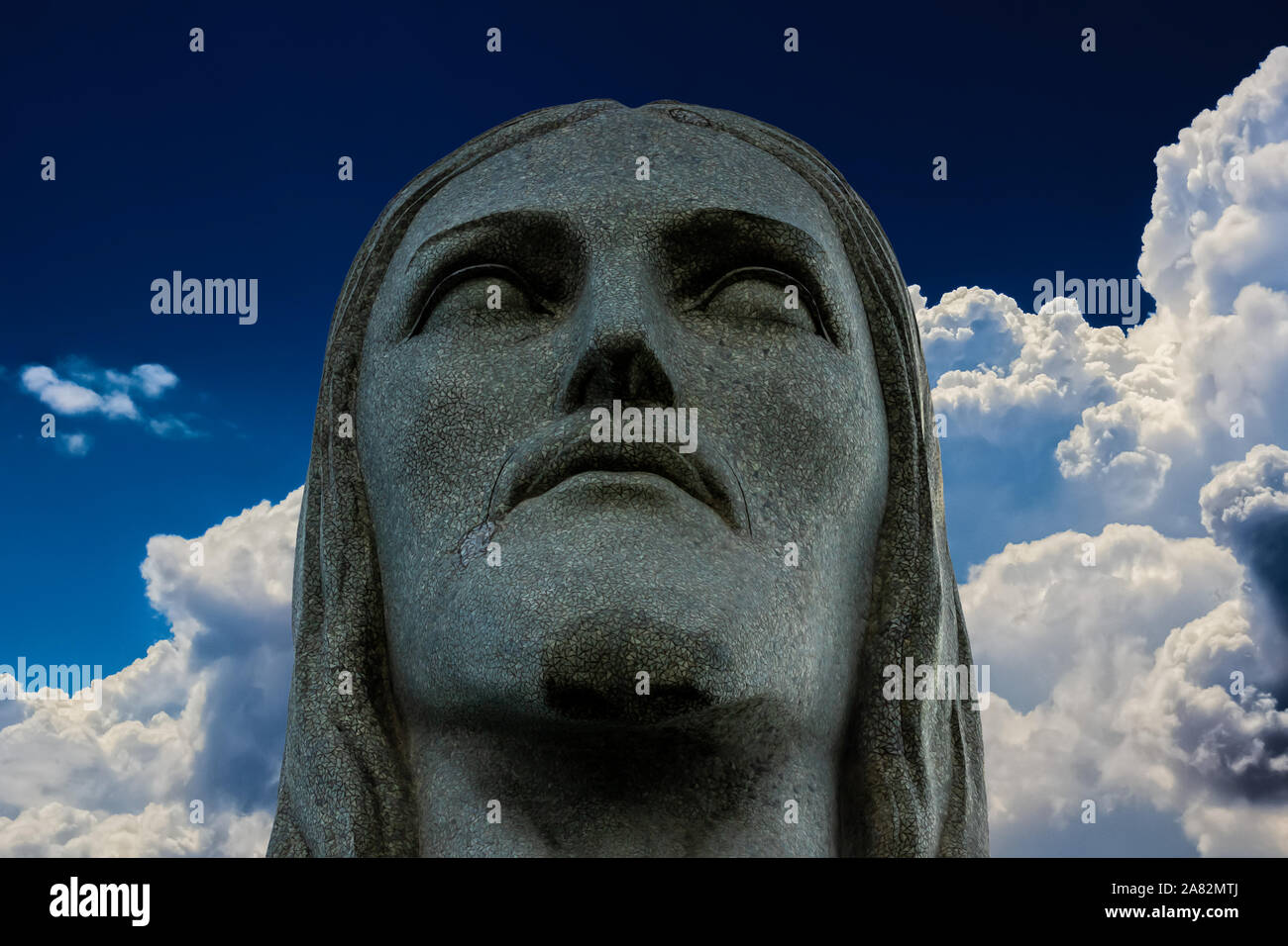 Cristo Redentore Statua in Rio de Janeiro,Cristo Redentor, Statua di Gesù il Brasile, statue in Sud America,nuove sette meraviglie del mondo,Gesù Foto Stock