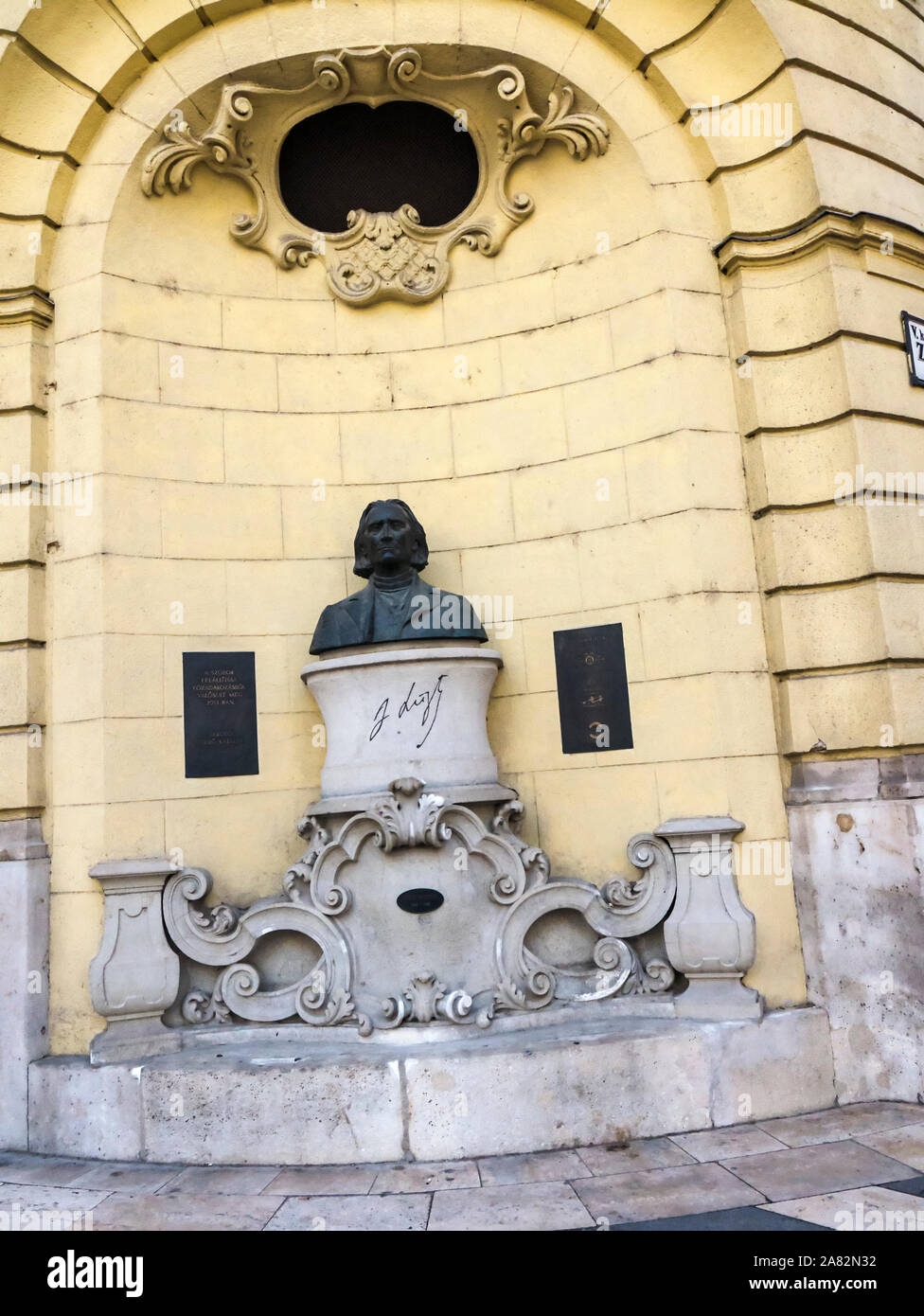 Statua di Franz Liszt di Budapest è una città che è il vivace e l arte di amare capitale di Ungheria in Europa Foto Stock