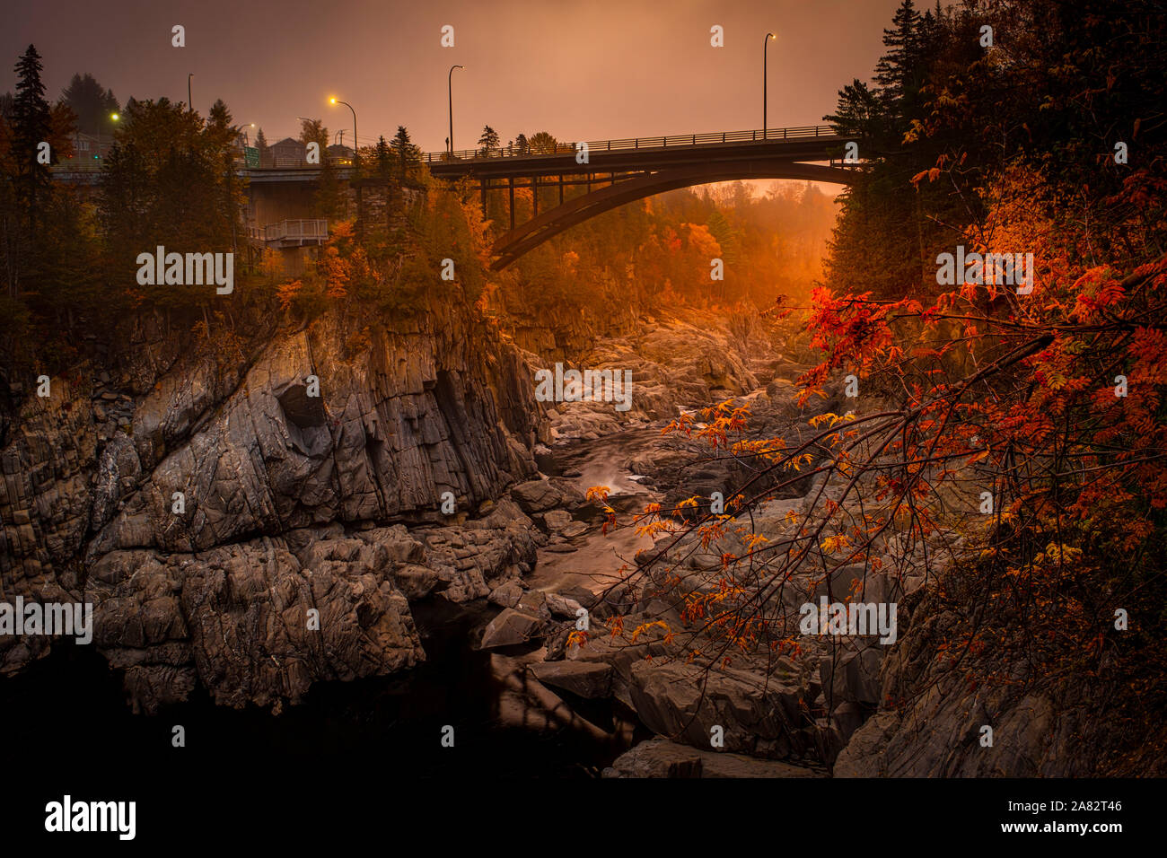 Grand Falls New Brunswick Gorge Sunrise Foto Stock