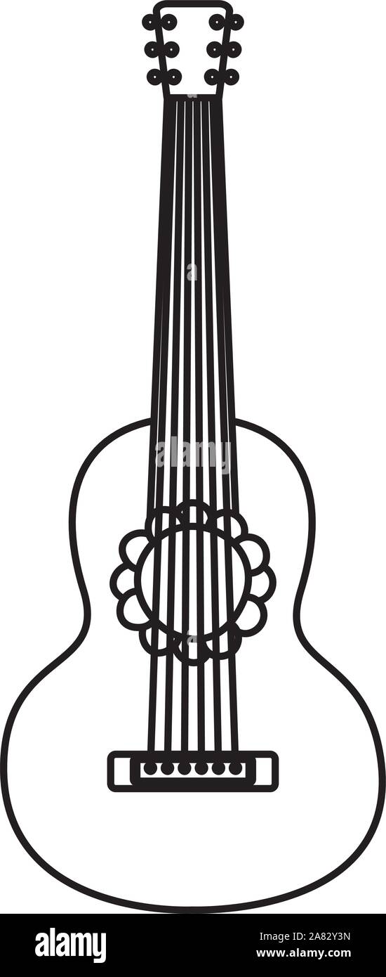 Chitarra strumento musicale icona isolato Illustrazione Vettoriale